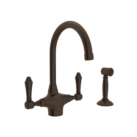 Rohl San Julio Two Handle Kitchen Faucet With Side Spray A1676LMWSTCB-2